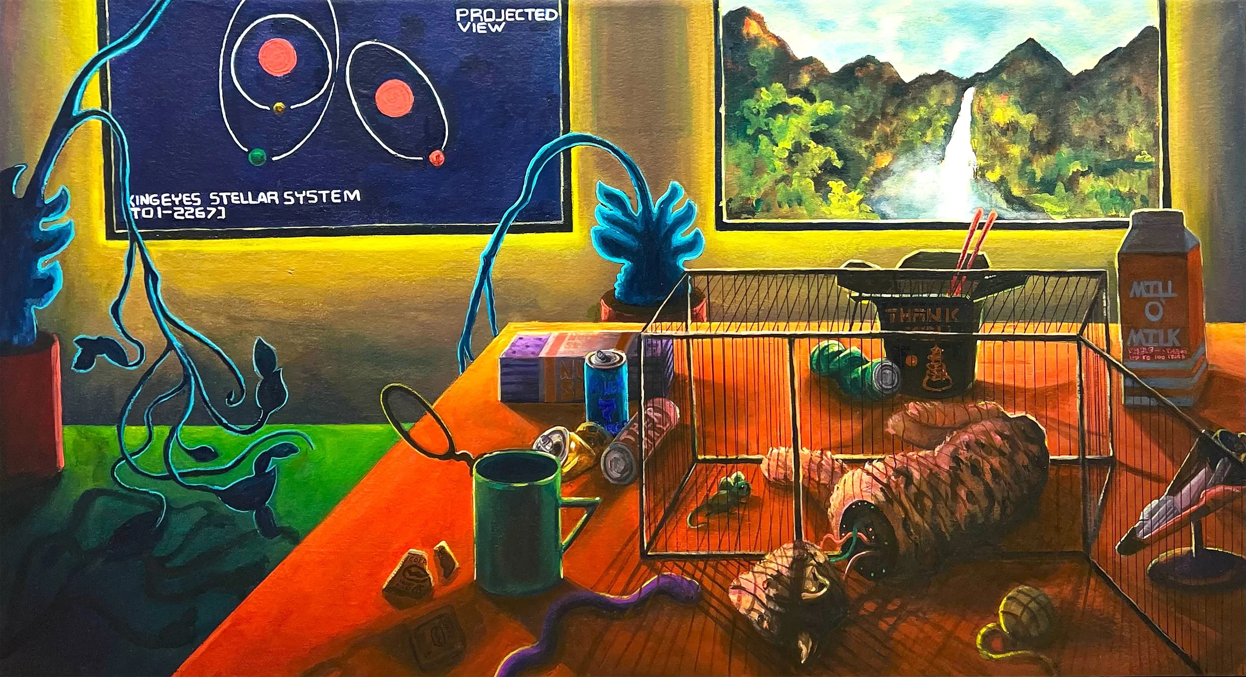 Left Behind, acrylic on cavas, 26" x 48, 2026