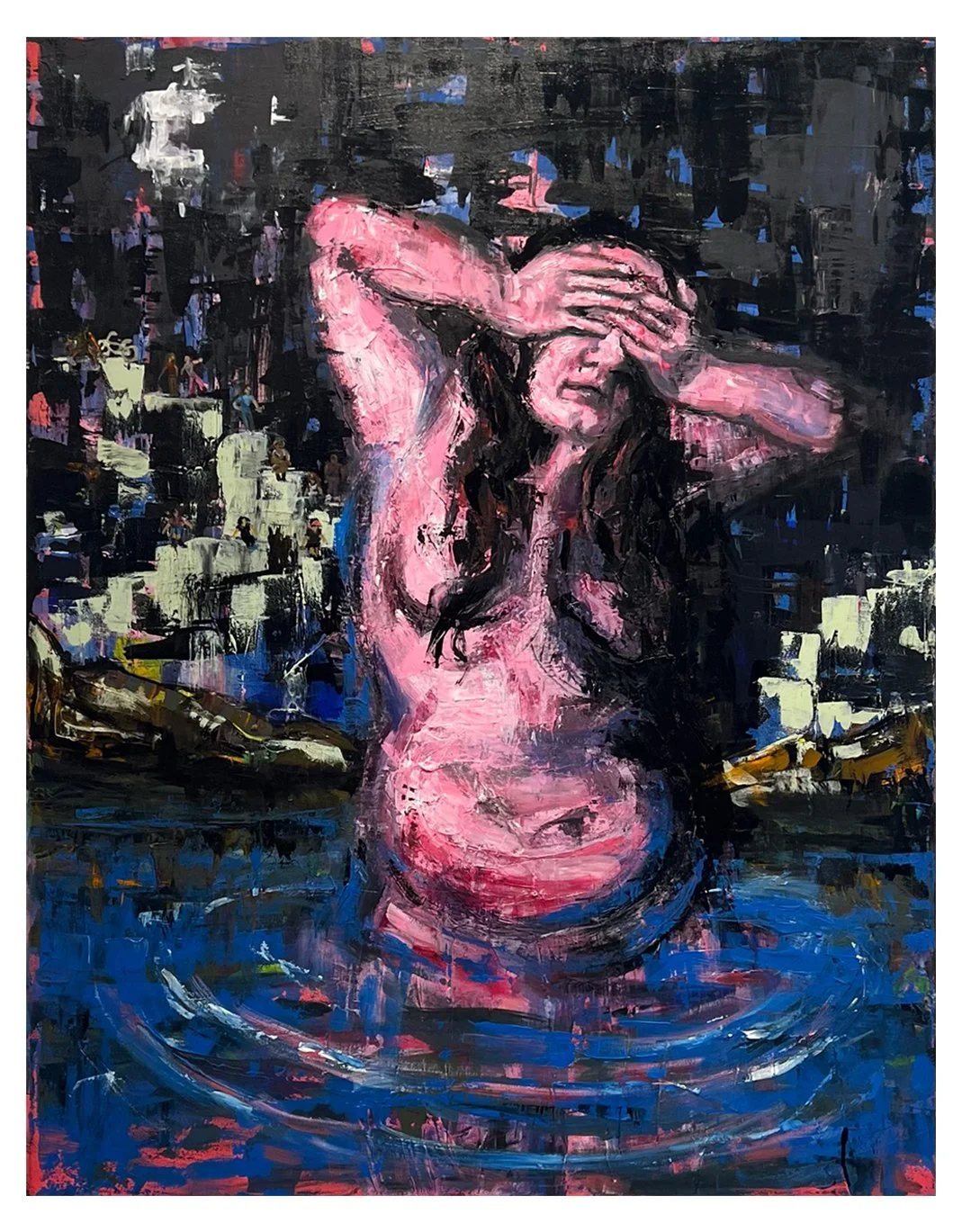 Reflective, acrylic on canvas, 46" x 36"