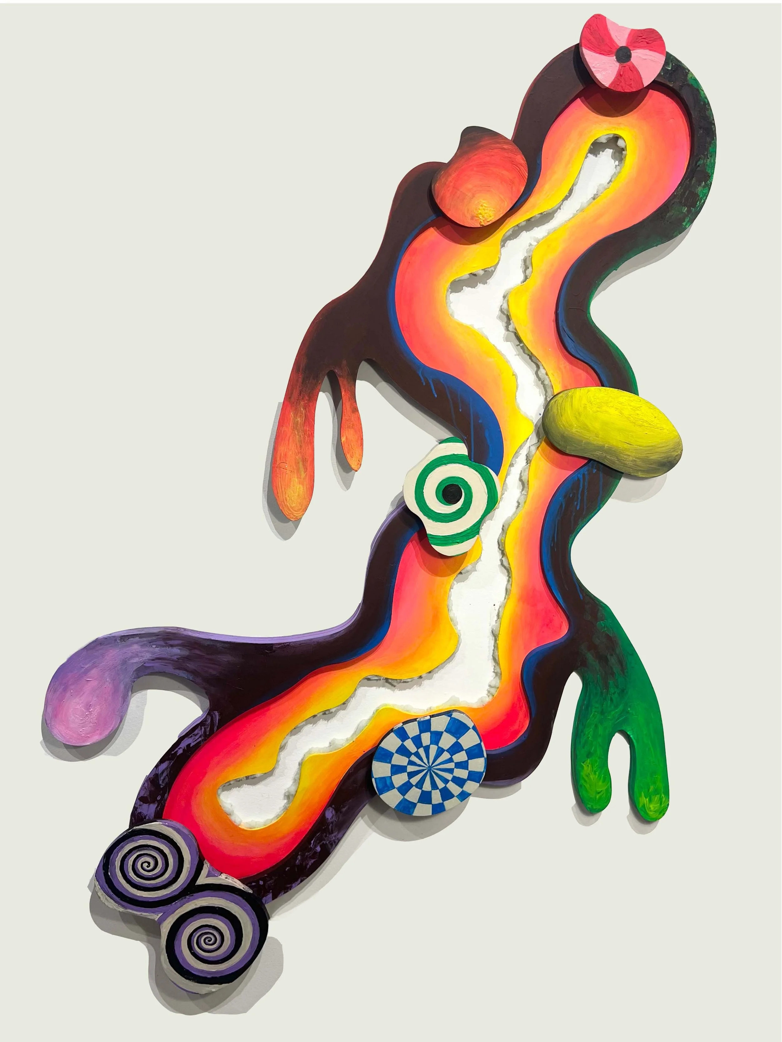 Good Morning, Snapdragon!, acrylic and glass bead gel on plywood, 55" x 40