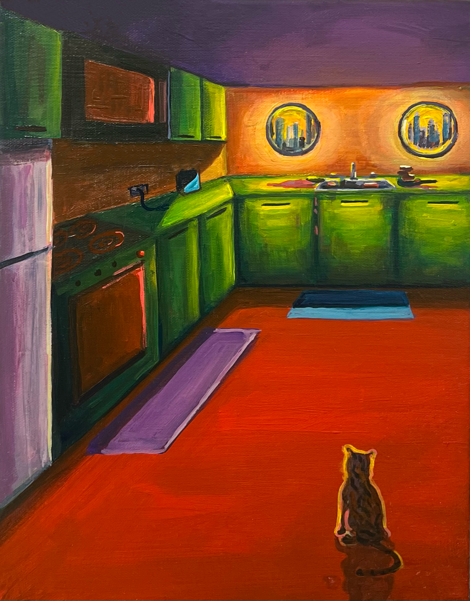 Hesitant Approach, acrylic on canvas, 14" x 11, 2026