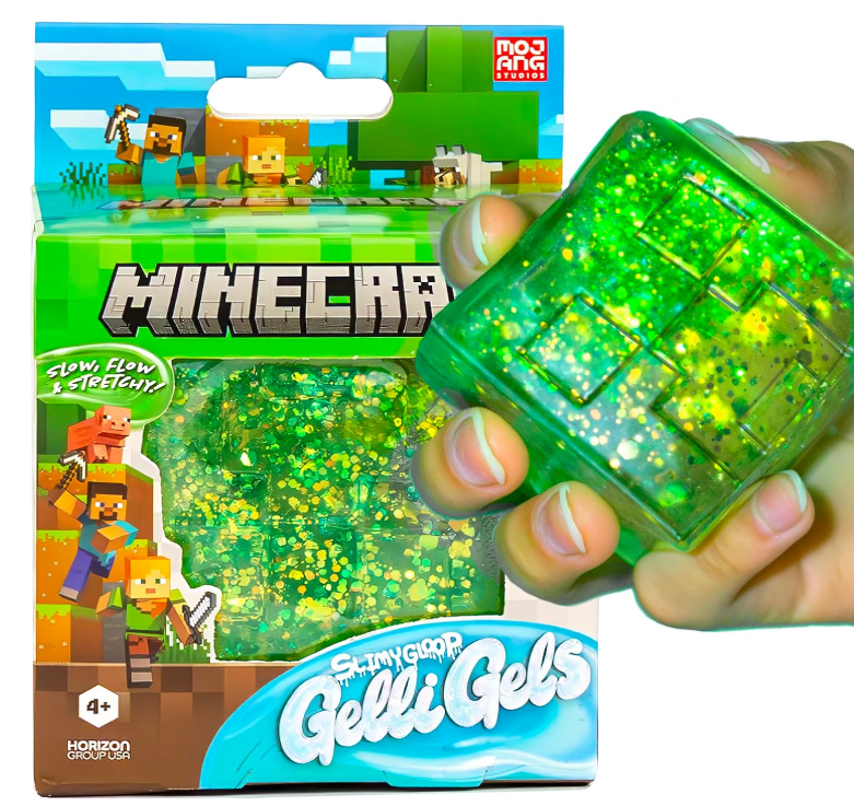 Minecraft SLIMYGLOOP® Gelli Gels Creeper – Slow-Flow Glitter Sugar Squish Sensory Toy