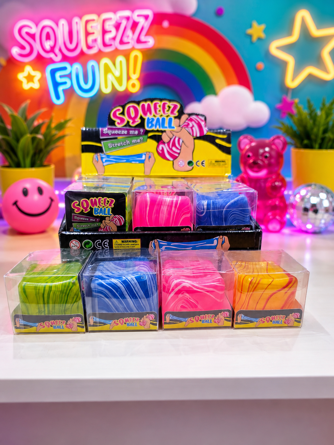 Squishy Stress Cubes with Swirl Design