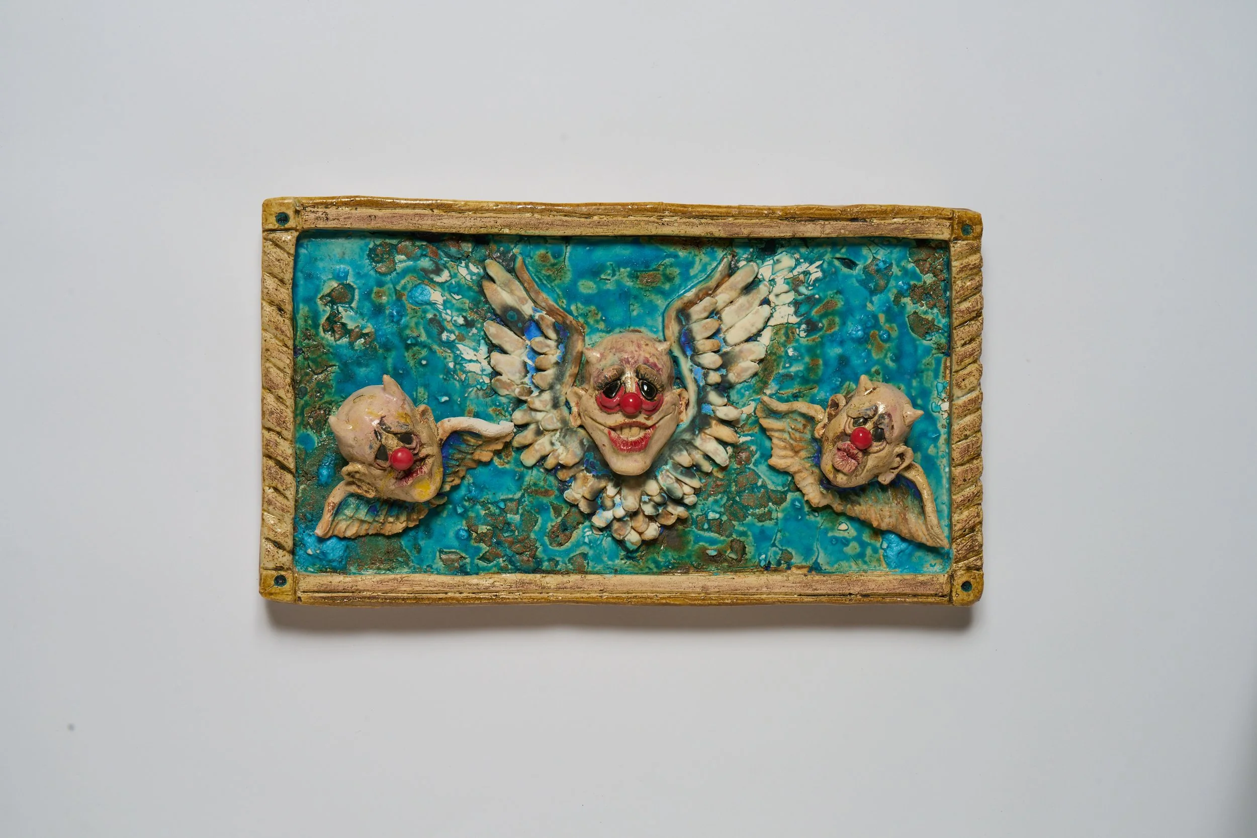 Cherub tile. ceramic. 2025. Photo credit Andrew Castaneda 