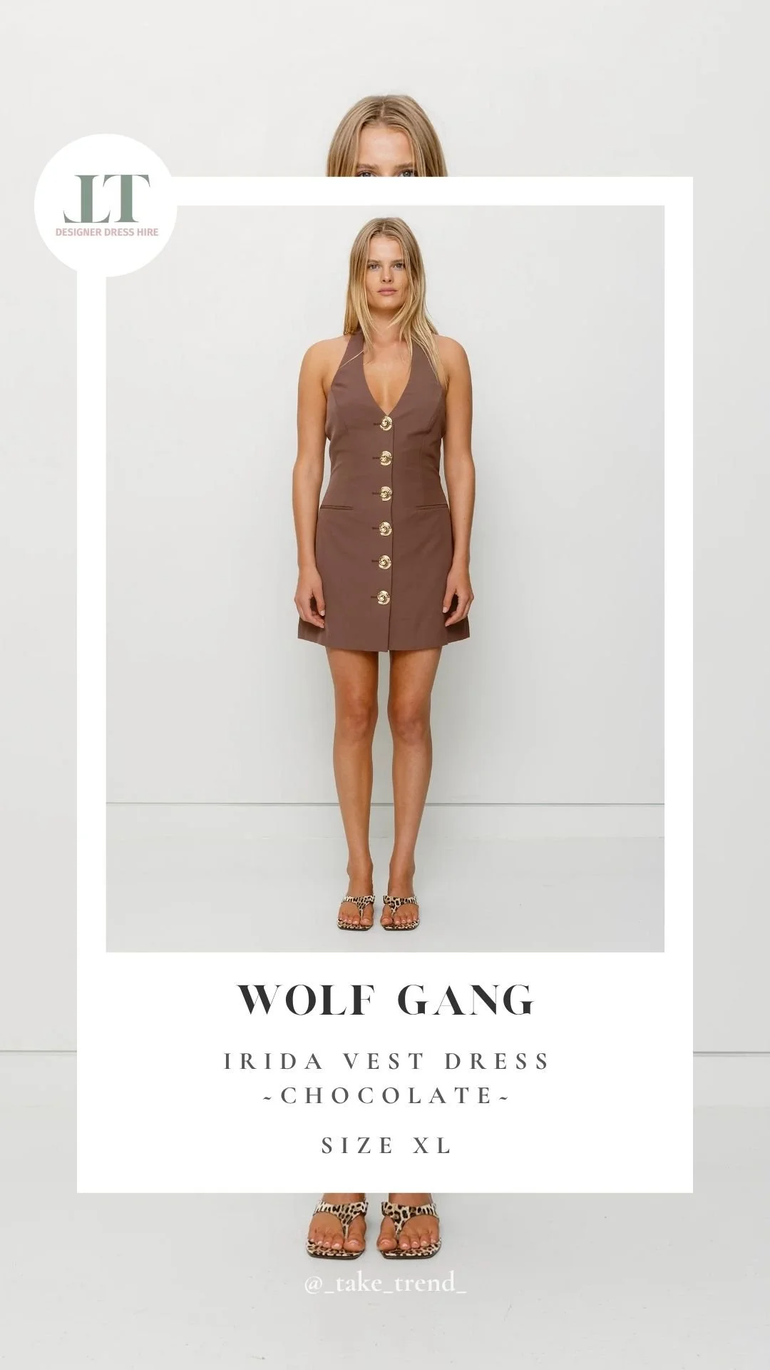 WOLF GANG — Irida Vest Dress — Chocolate