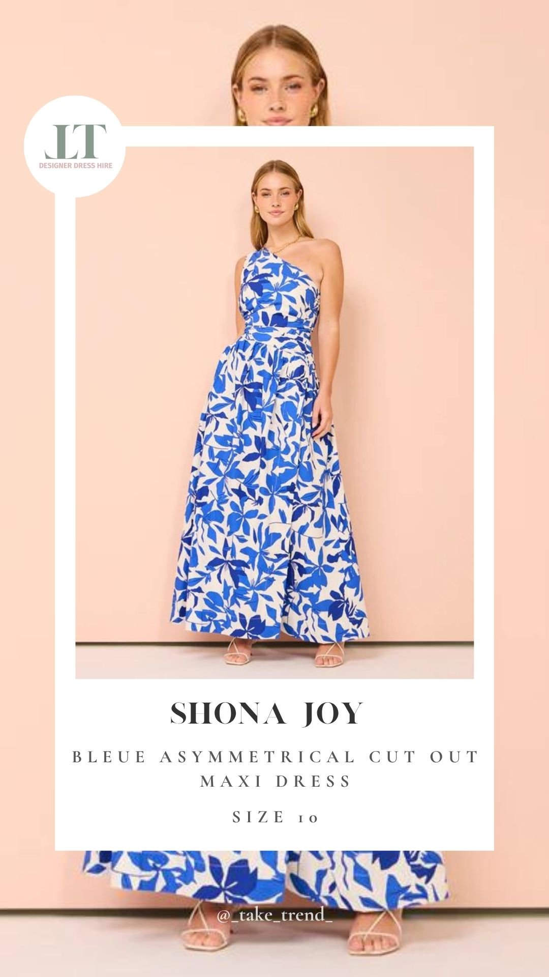SHONA JOY — Bleue Asymmetrical Cut Out Maxi Dress