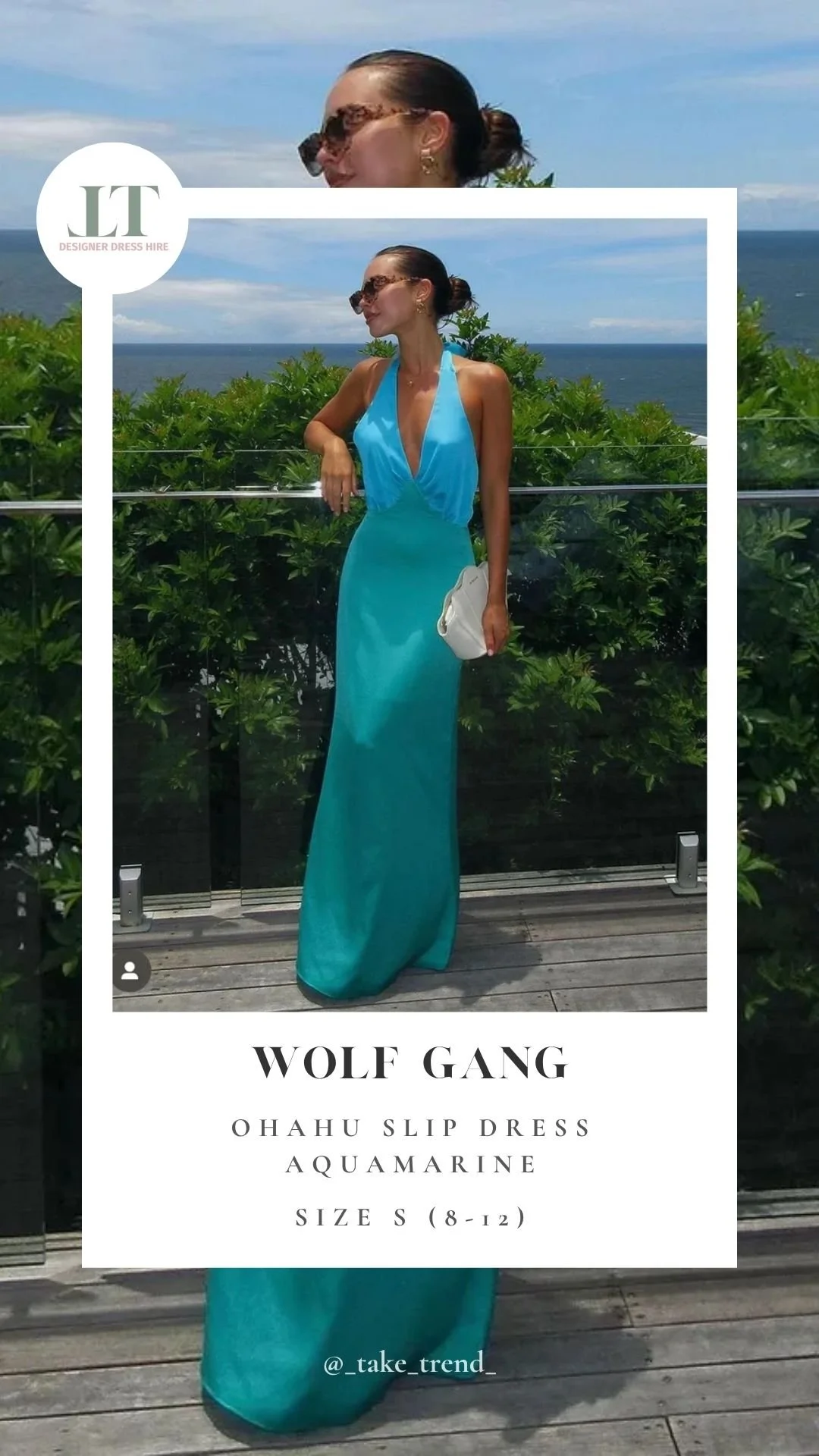 WOLF GANG — Ohahu Slip Dress — Aquamarine