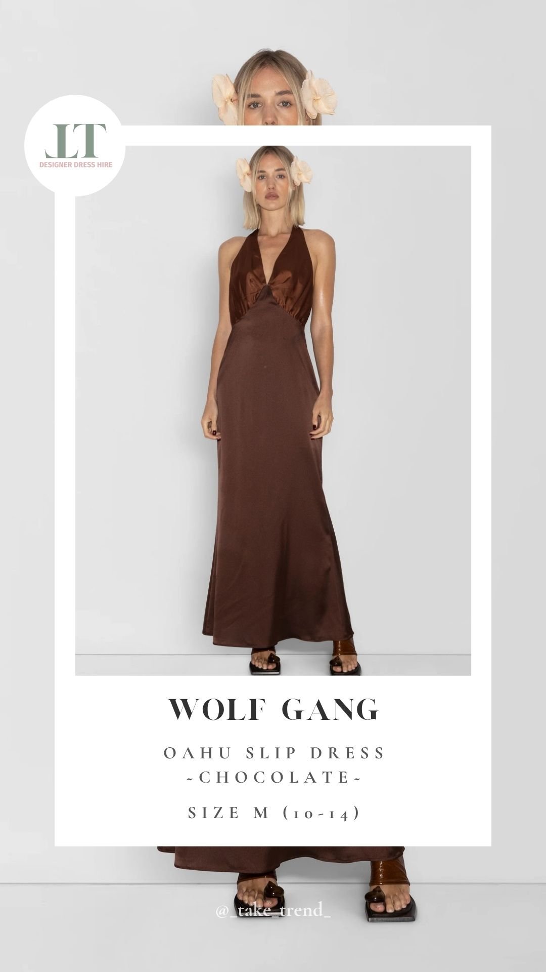WOLF GANG — Oahu Slip Dress — Chocolate