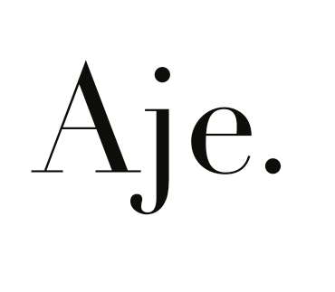 The word 'Aje.' written in black font on a white background.