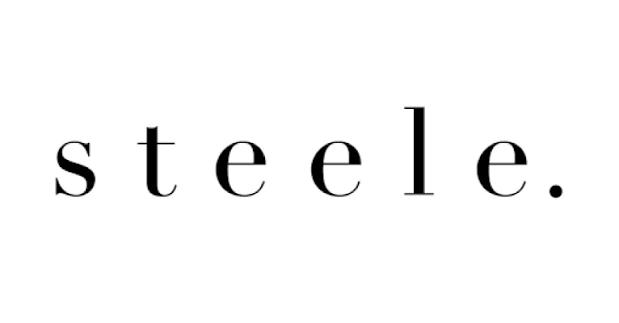 The word 'steele' in lowercase with a period at the end, centered on a white background.
