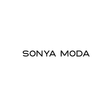 Text reading 'SONYA MODA' in black font on a white background.
