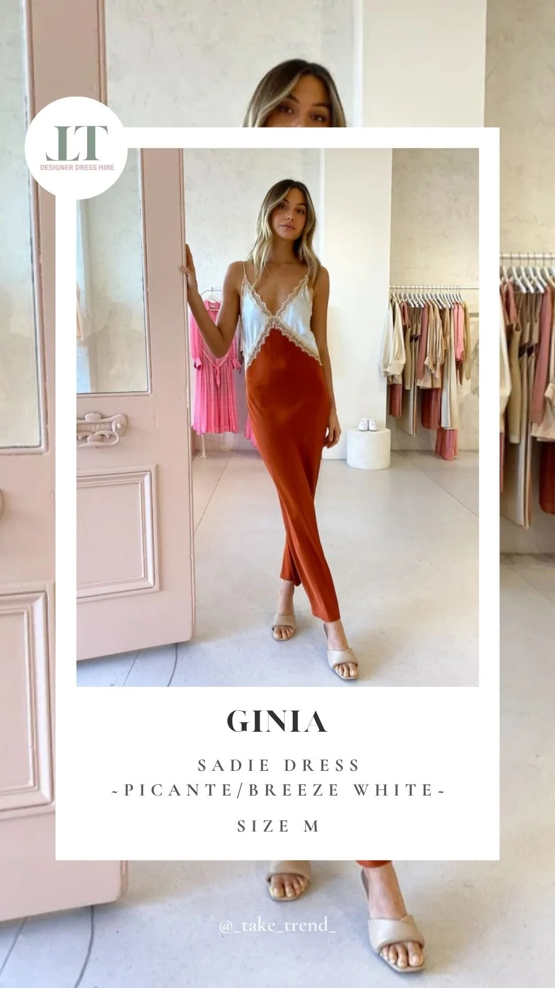 GINIA — Sadie Dress — Picante/Breeze White