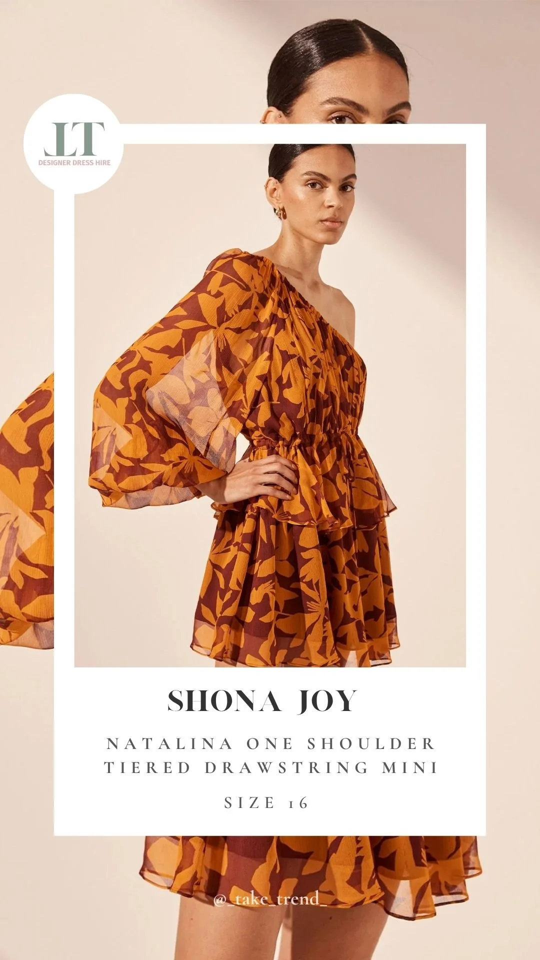 SHONA JOY — Natalina One Shoulder Tiered Drawstring Mini