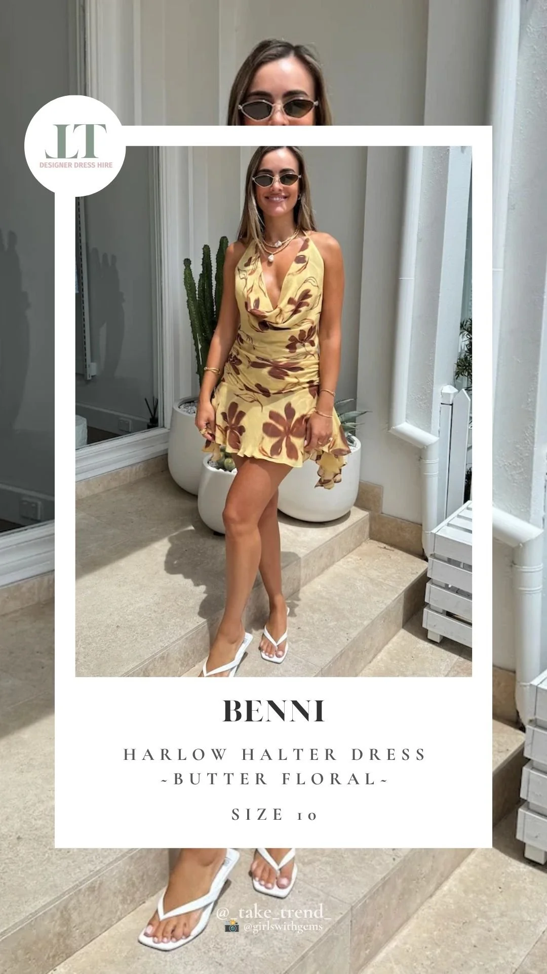 BENNI — Harlow Halter Dress — Butter Floral
