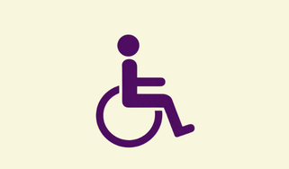 Accessible wheelchair symbol on light background