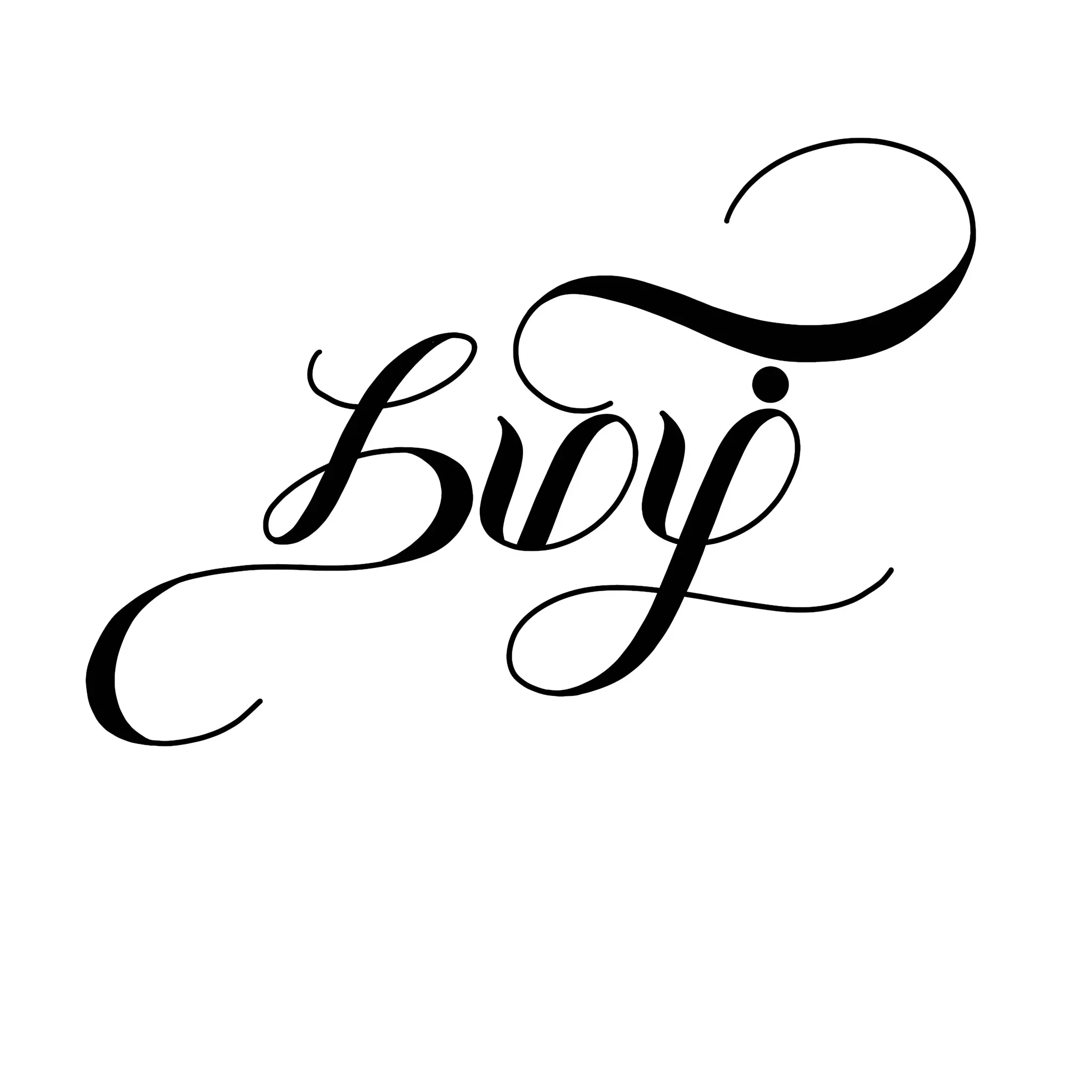 Stylized black handwritten text reading 'live' on a white background.