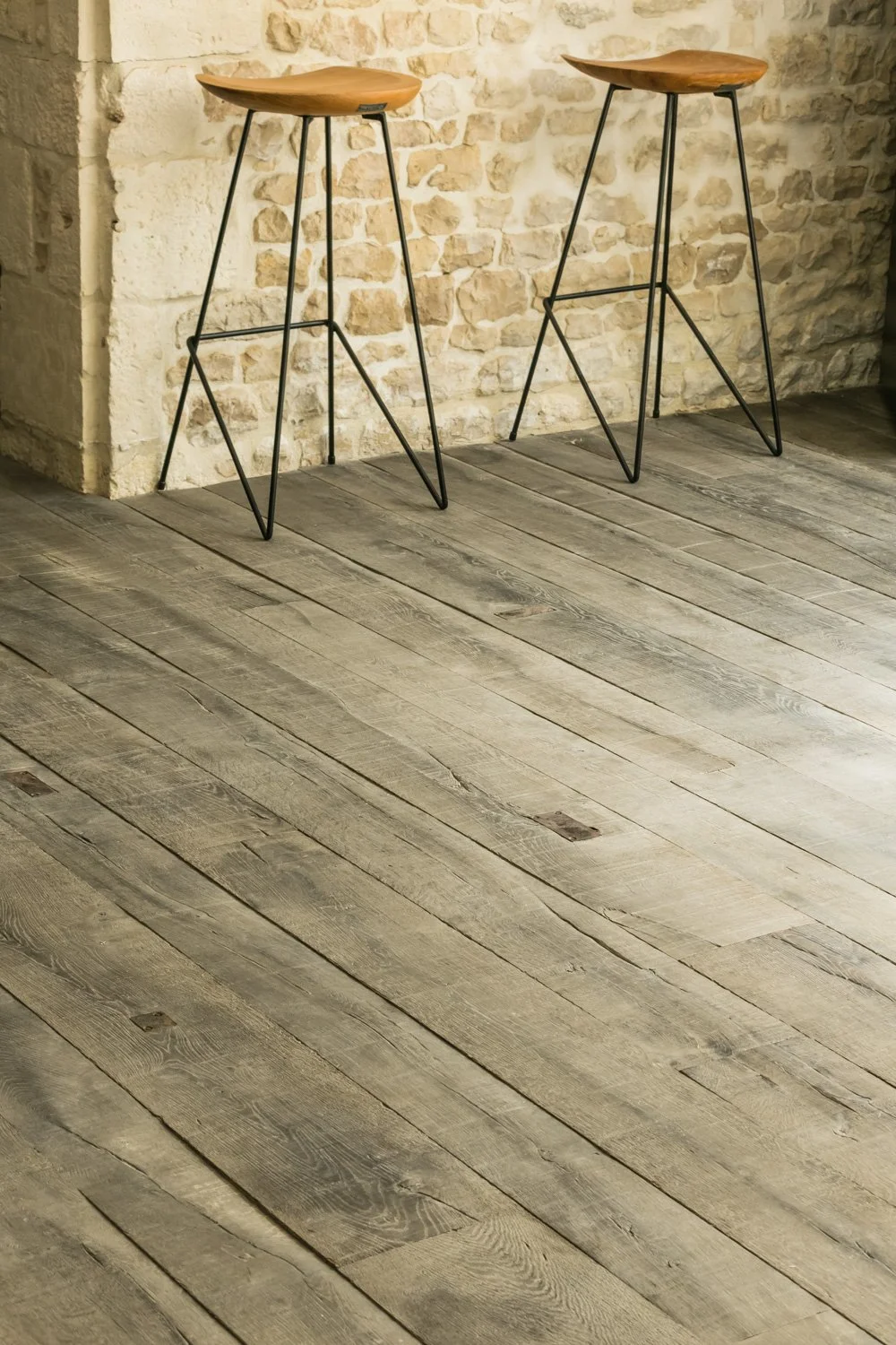 contemporary rustic wooden floor.