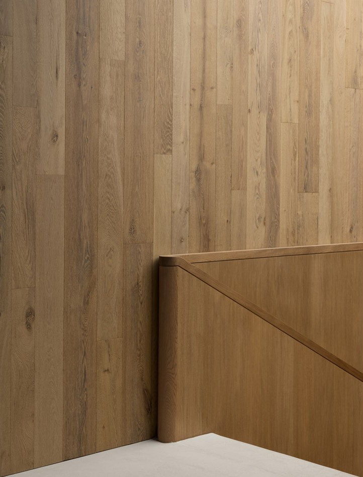 oak wall paneling. Feature wall