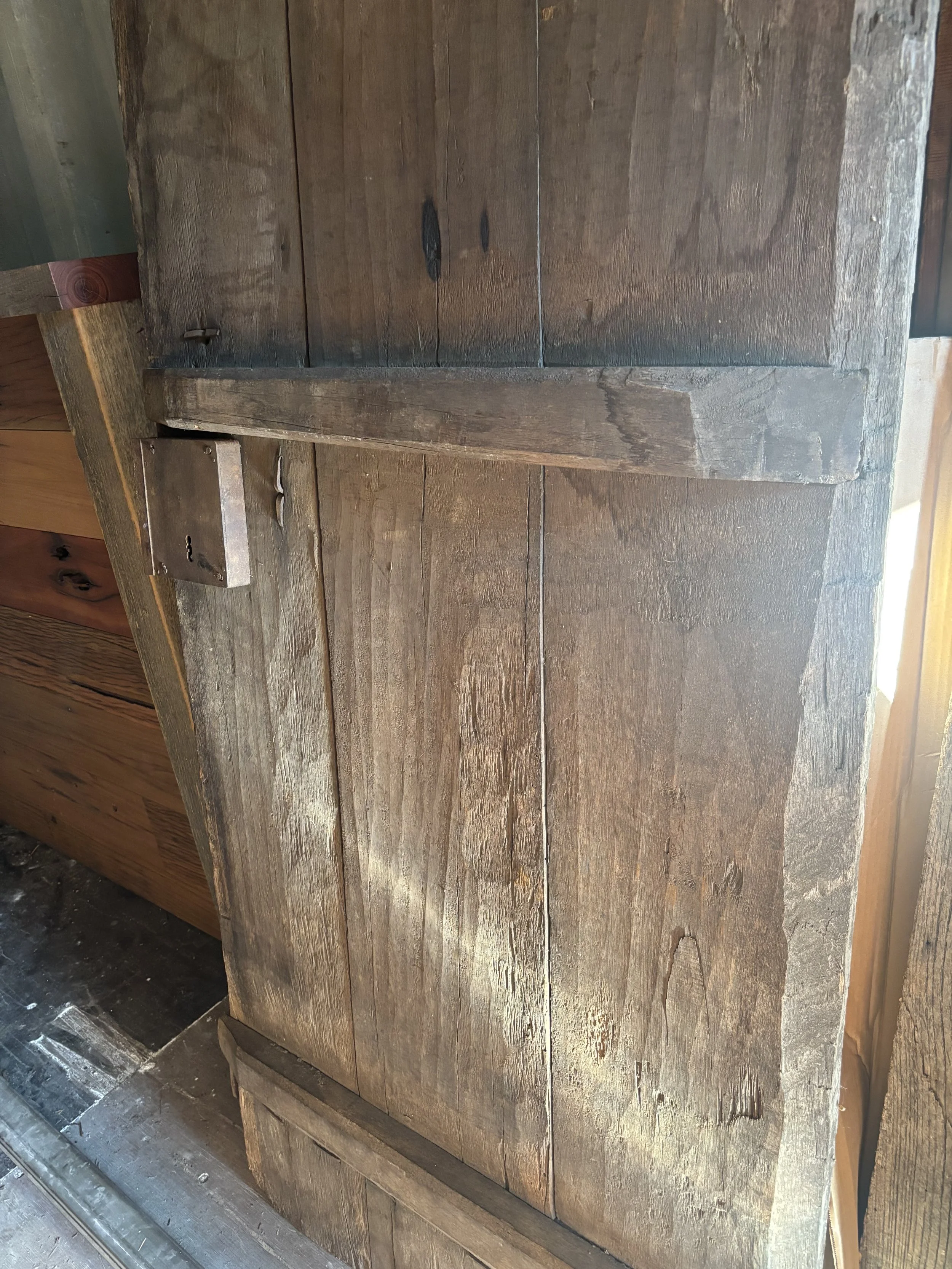 rustic wooden door made of oak