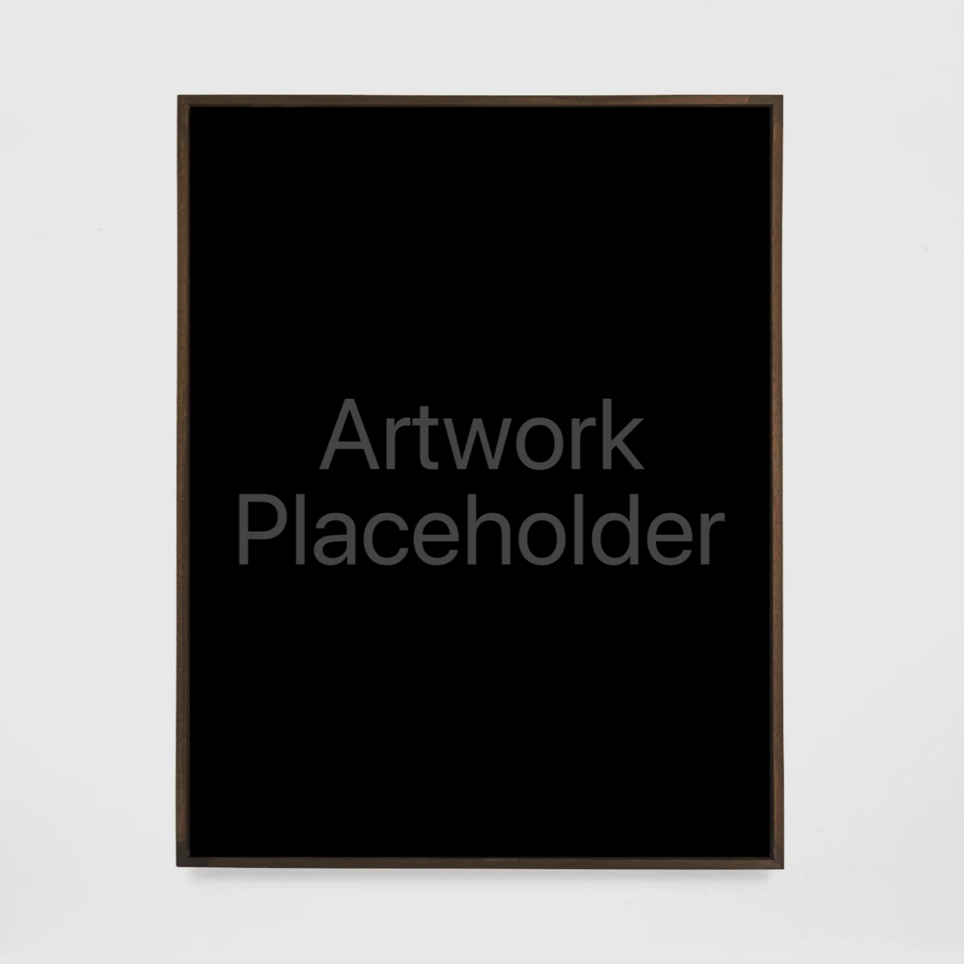 Blackboard with wooden frame, displaying the text 'Artwork Placeholder' in gray.