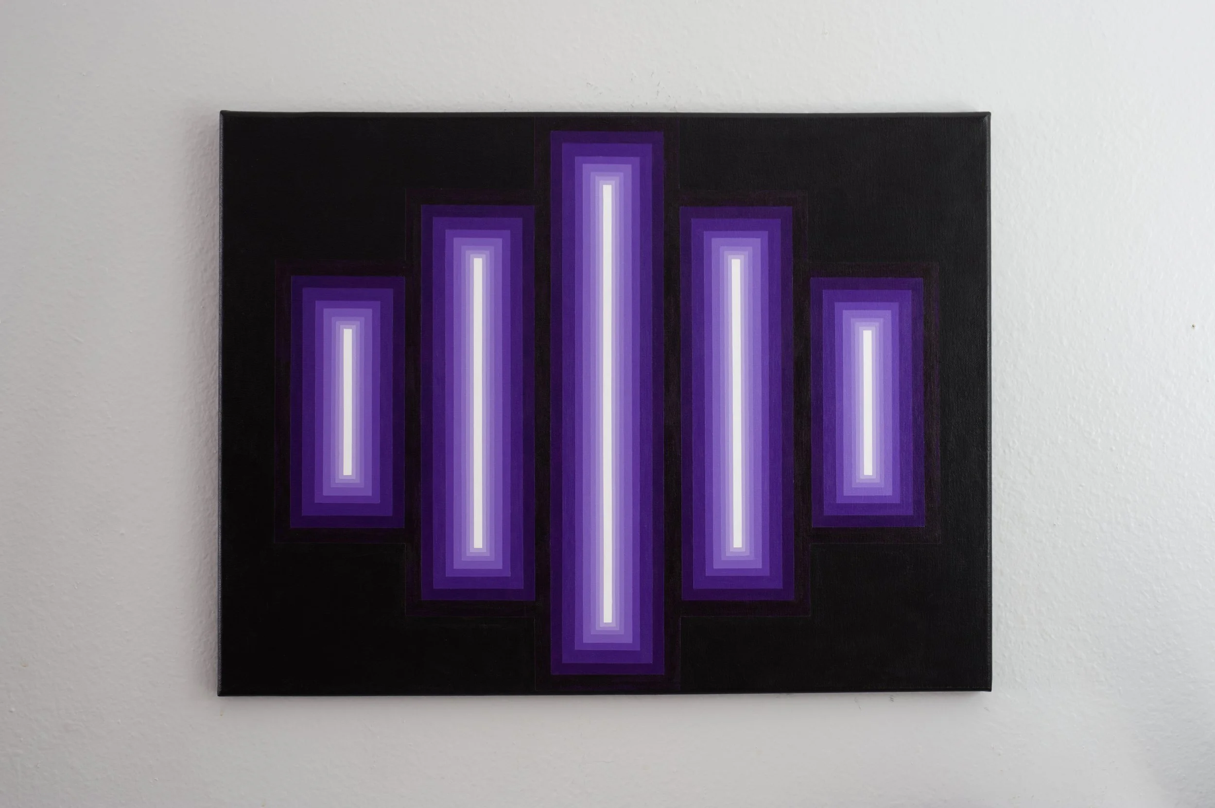 Monochromatic violet geometric art featuring a balanced, symmetrical structure and hard-edged lines that emit a radiant energy.jpg