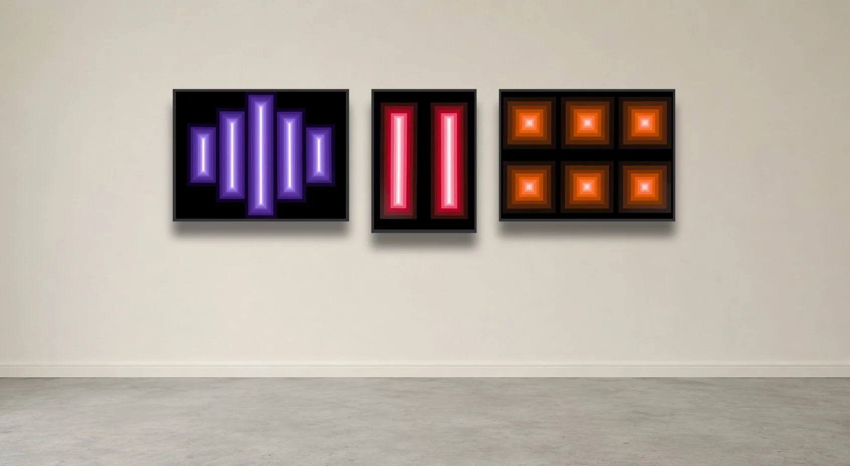 ceezart original artwork violet red orange geometic abstract hard edge affordable high quality prints california san diego