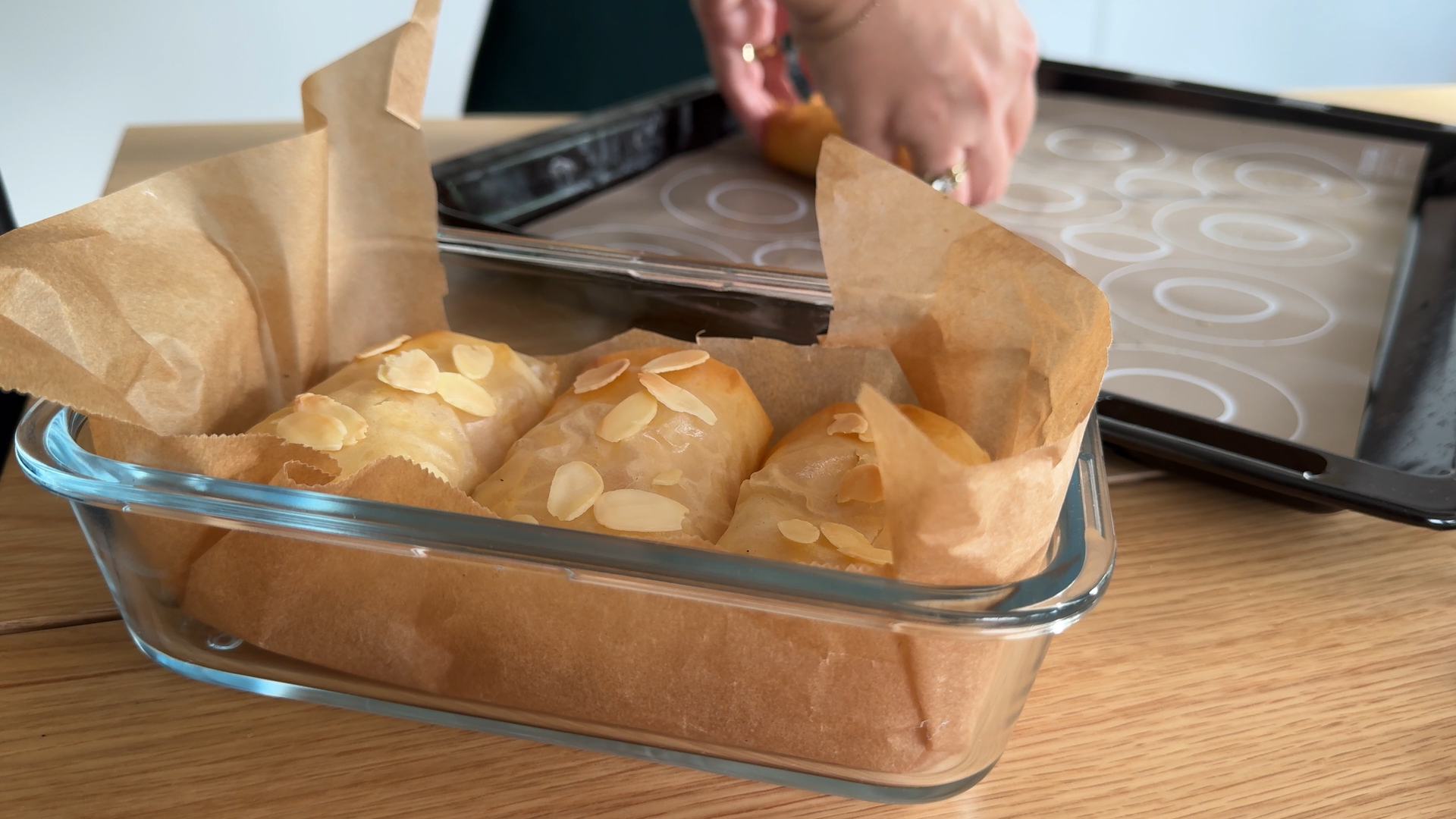 Apple Strudles can easily be frozen in a container