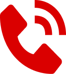 Red phone icon with wireless signal
