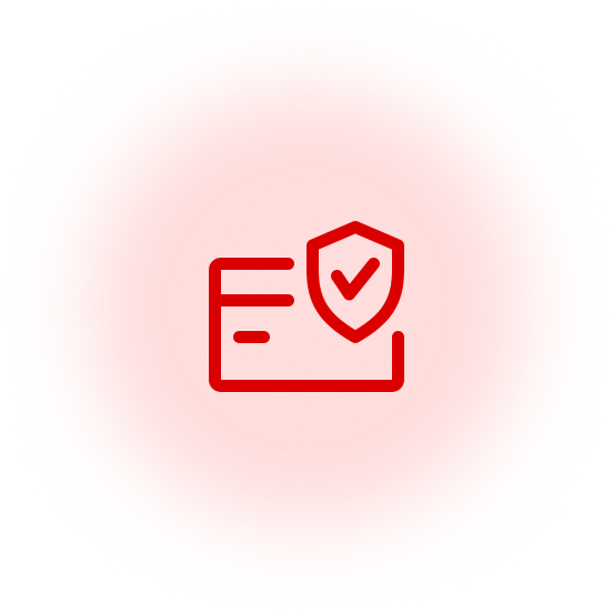 Icon of a document with a shield and a checkmark, indicating security or verification.
