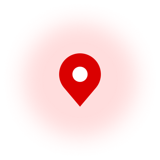 Red location pin icon on a pink and white gradient background.