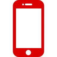 Red smartphone with a black screen