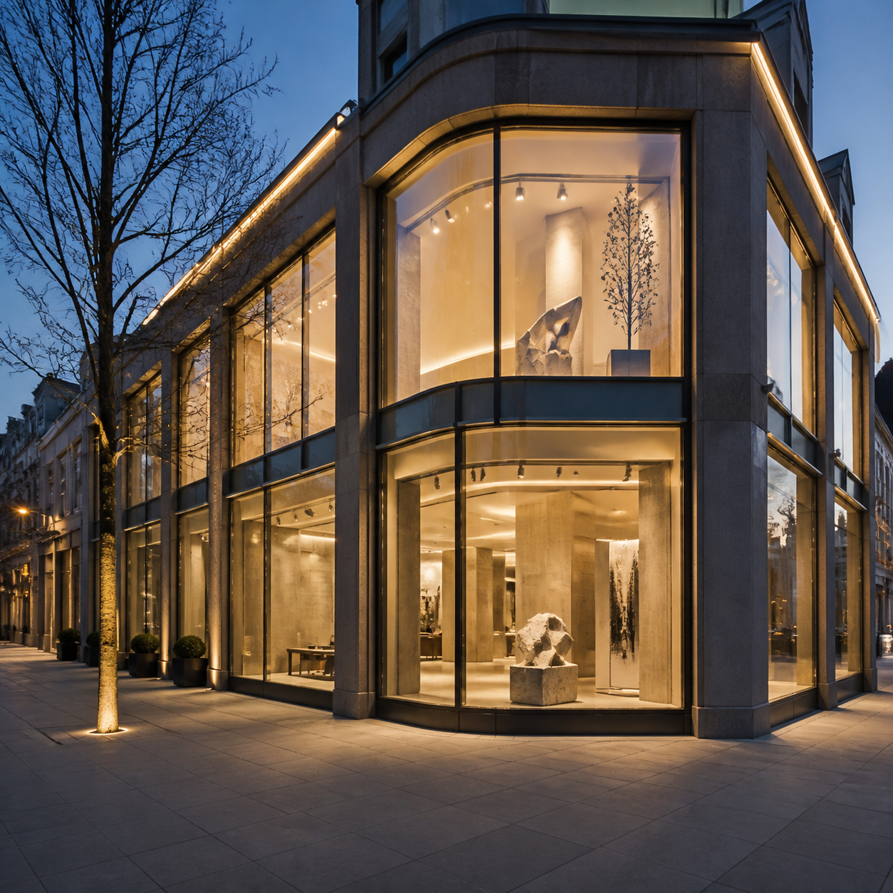 flagship corner retail shop