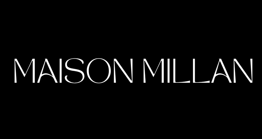 Logo with black background and the text 'MAISON MILLAN' in white, stylized font.