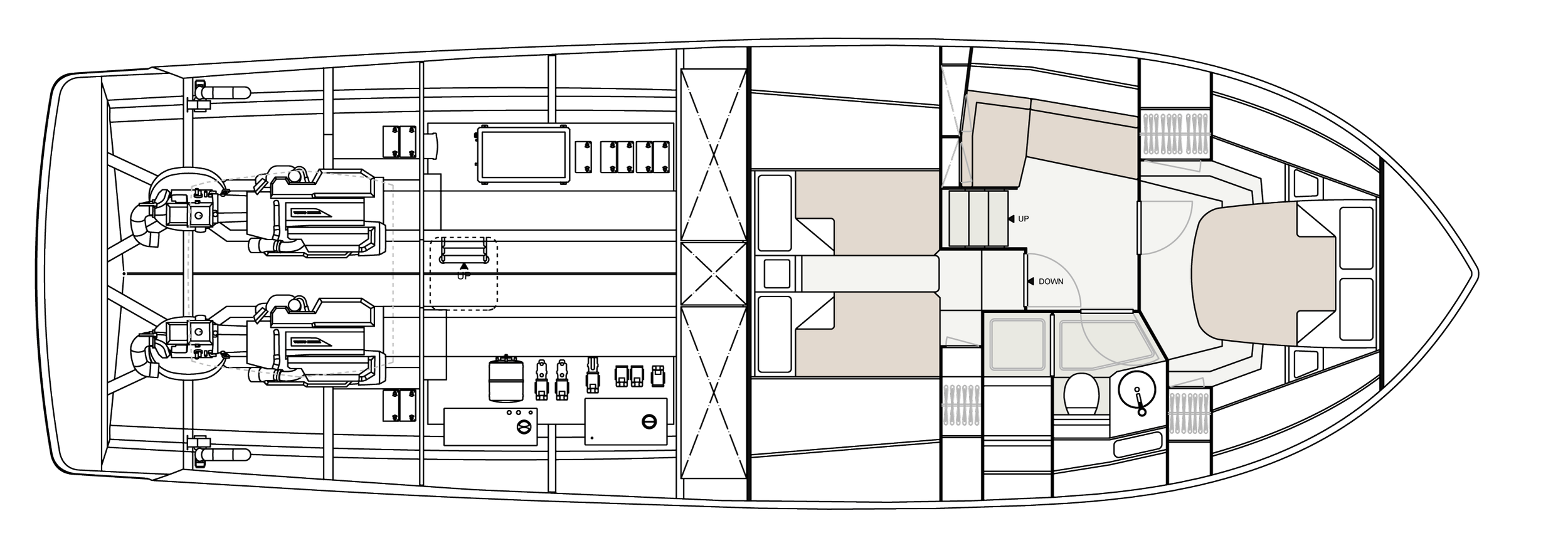 Lower deck view of a Santasevera 52