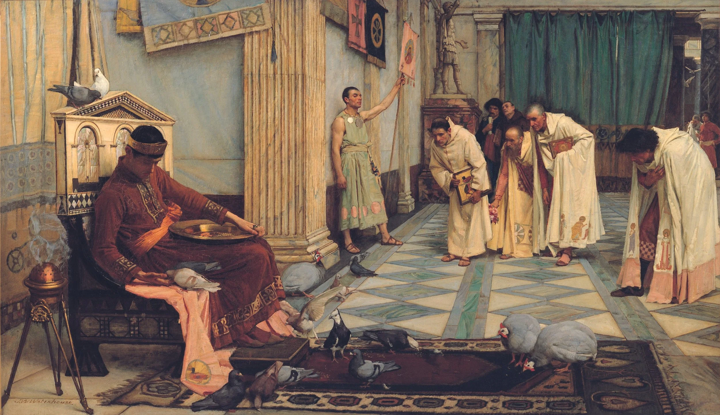 Das Gemälde "Die Favoriten des Kaiser Honorius" von John William Waterhouse.