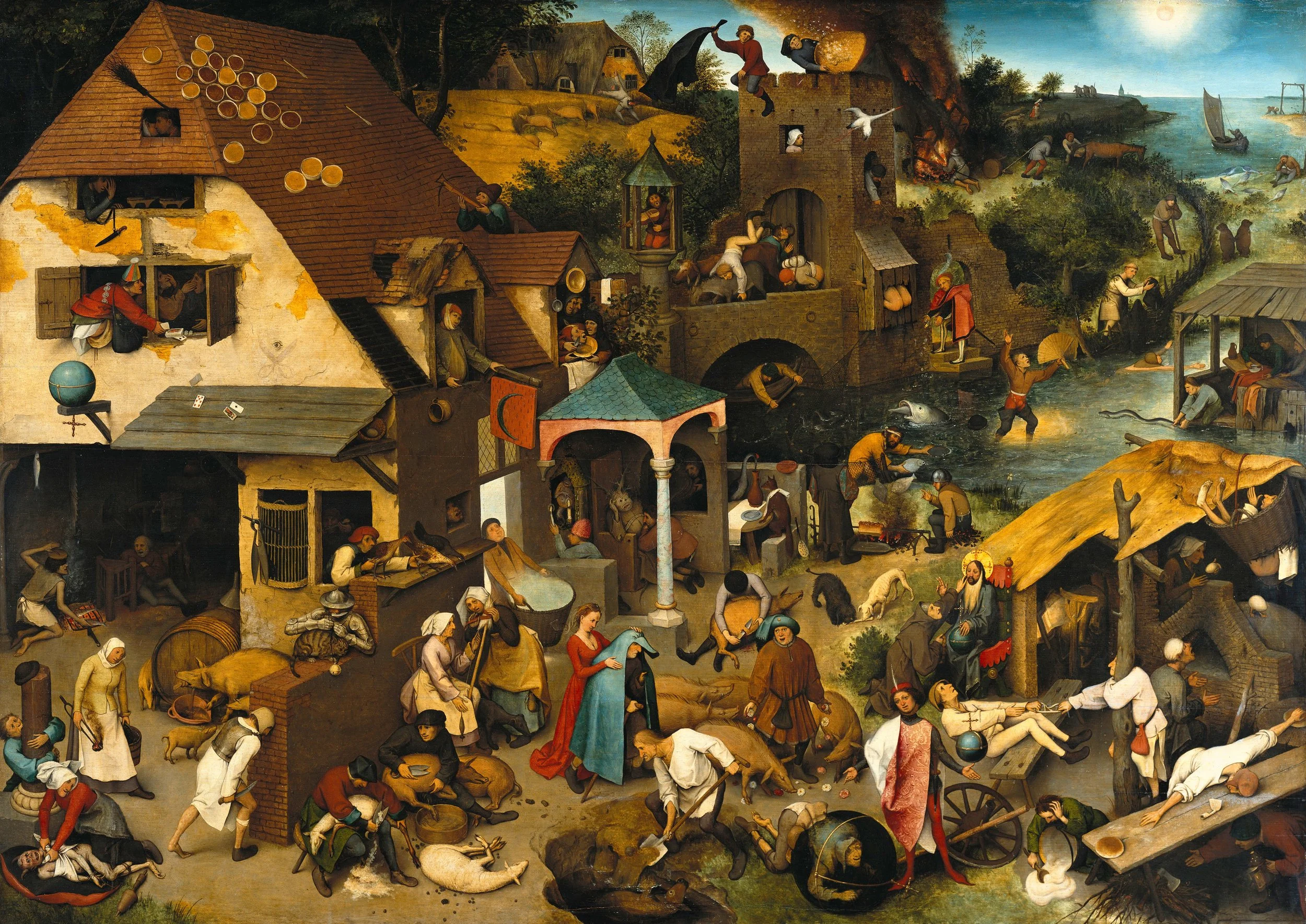 Das Gemälde "Die niederländischen Sprichwörter" von Pieter Bruegel dem Älteren.