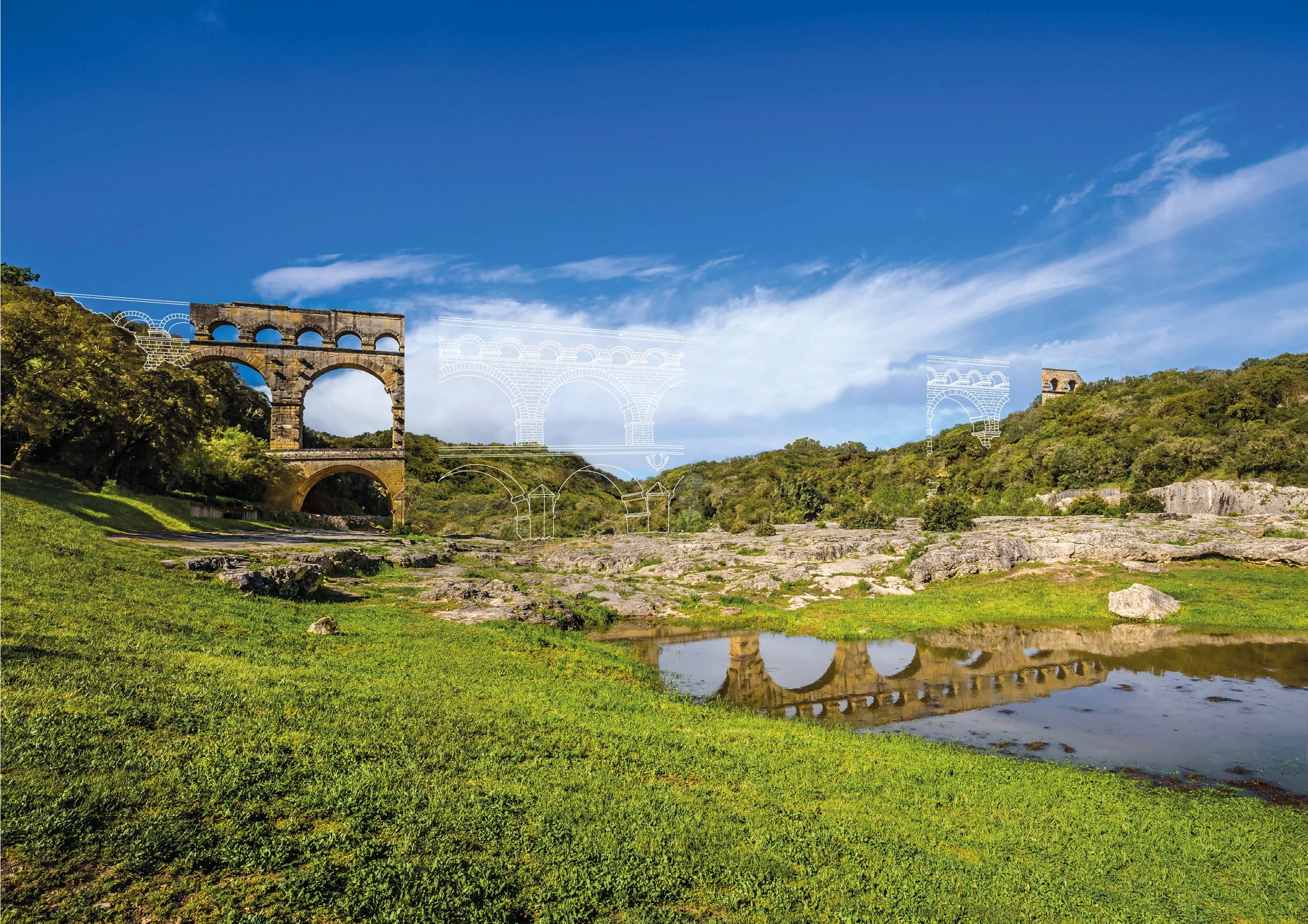 Ein Foto vom Pont du Gard (Département Gard • Frankreich) bearbeitet von Hati Gerhard Holzinger.