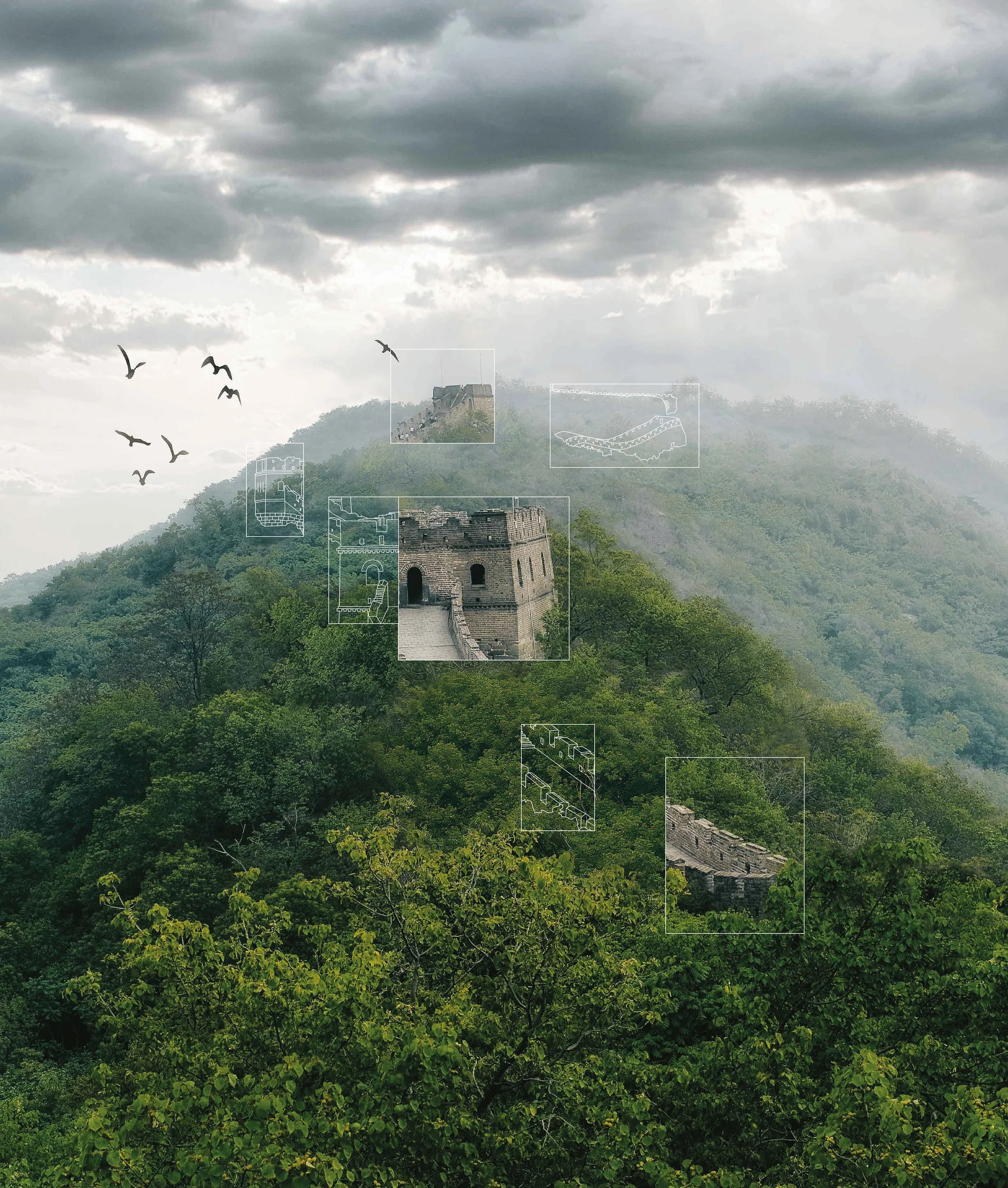 Ein Foto von der Chinesische Mauer (Huairou • Peking • China) bearbeitet von Hati Gerhard Holzinger.
