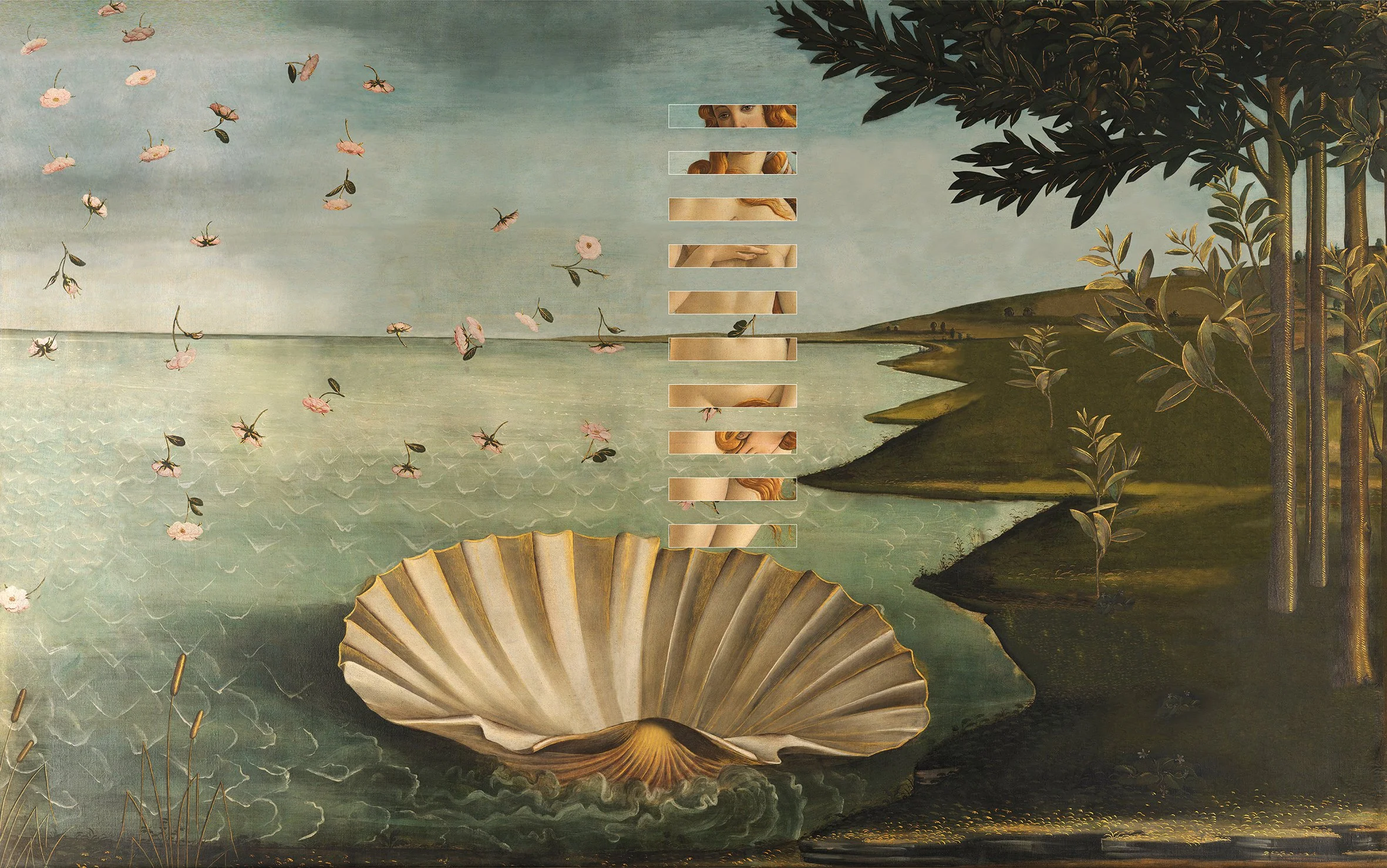 Das Gemälde "Die Geburt der Venus" von Sandro Botticelli, bearbeitet von Hati Gerhard Holzinger.