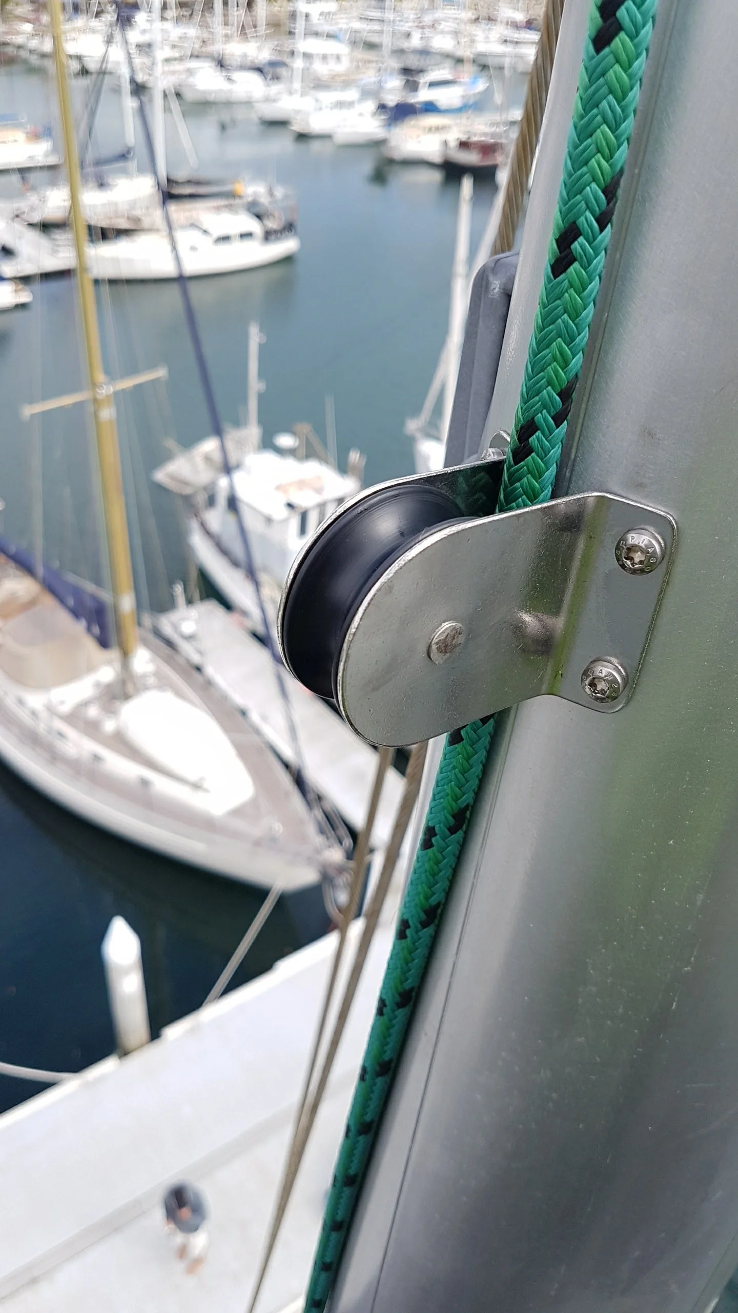 Reefit halyard wrap prevention component fitted to a yacht headsail furling system. (Copy) (Copy)
