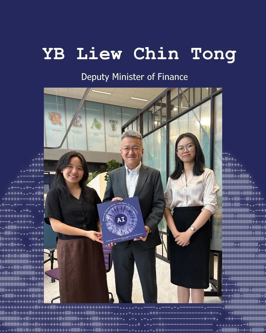 It was a great honour to have presented our manifesto to YB Liew Chin Tong, Deputy Minister of Finance.

As Malaysia continues to invest in AI development, we highlighted the imminence of human discernment as a promising return on investment achieved