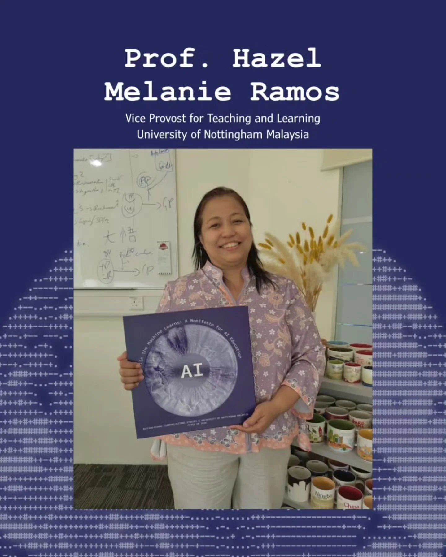 We were delighted to present our manifesto to Professor Hazel Melanie Ramos.

Professor Ramos serves as the Vice Provost for Teaching and Learning and a Professor of I/O Psychology at the University of Nottingham Malaysia. A Senior Fellow of Advance 