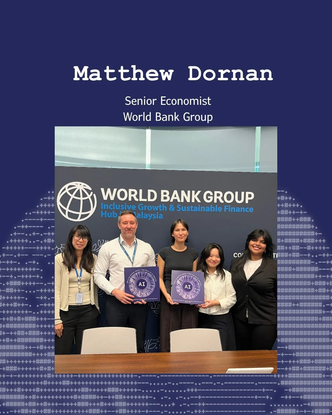 Last week our team had the honour of presenting our manifesto to Matthew Dornon, Senior Economist at @theworldbankgroup.

Our meeting entailed conversations on national AI implementation and sentiments across varying demographics, the process behind 