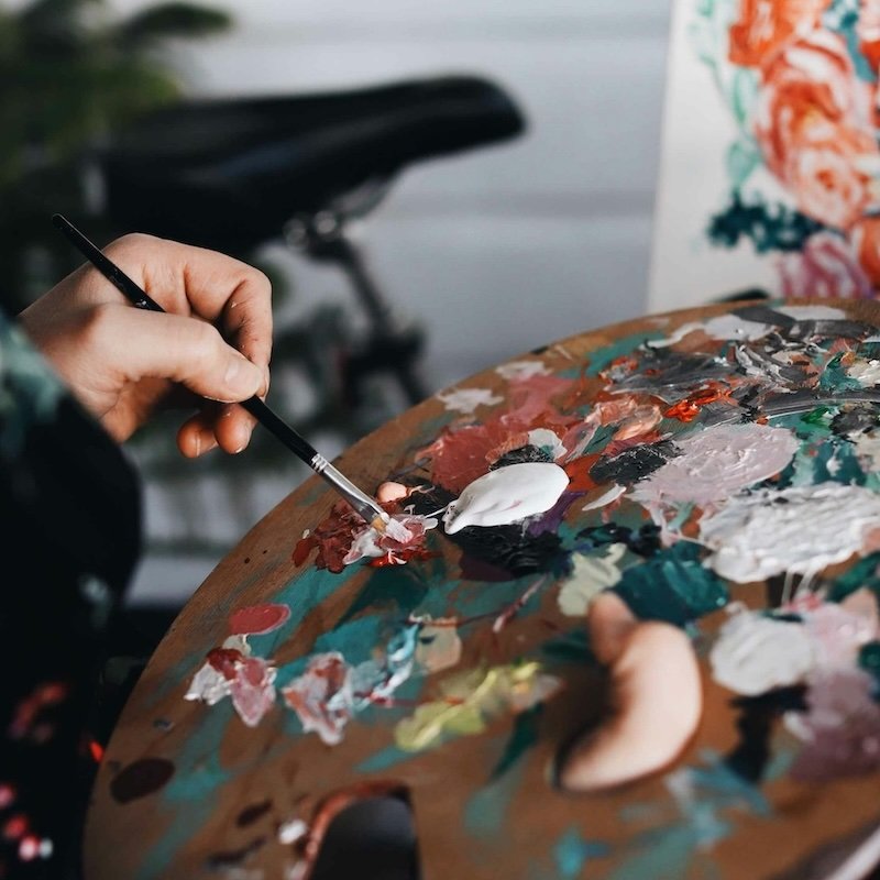 Grants for artists displaying a painting palette