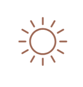 Sun icon with rays emanating from a circle