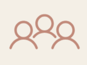 Minimalist illustration of three people represented by simple line icons.