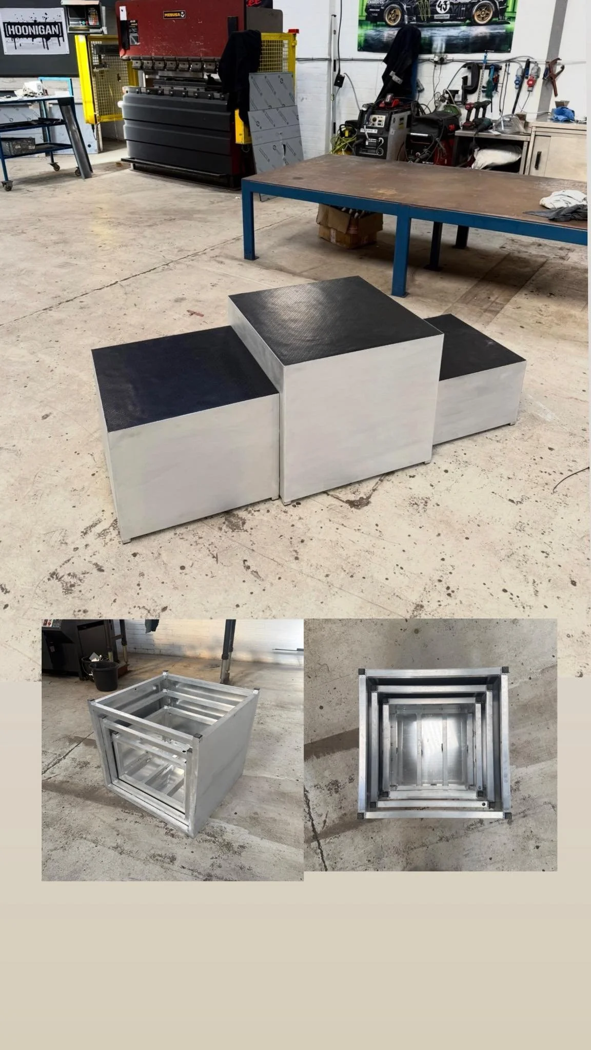 set of aluminium podium winner stands