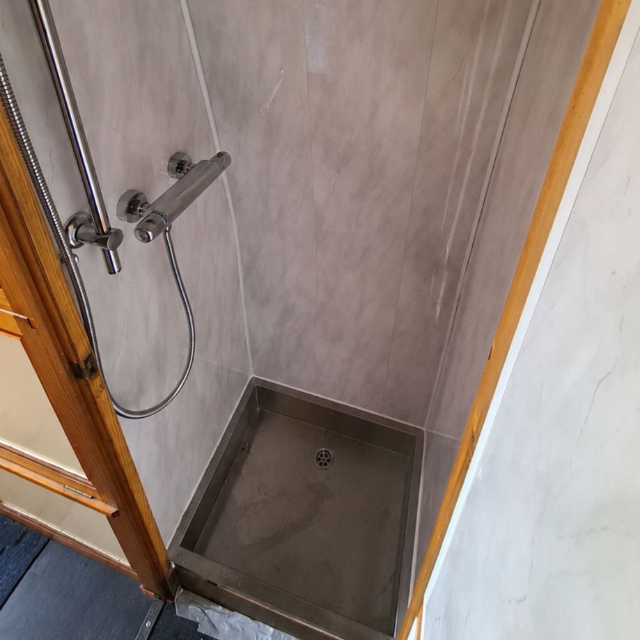 camper van shower tray install