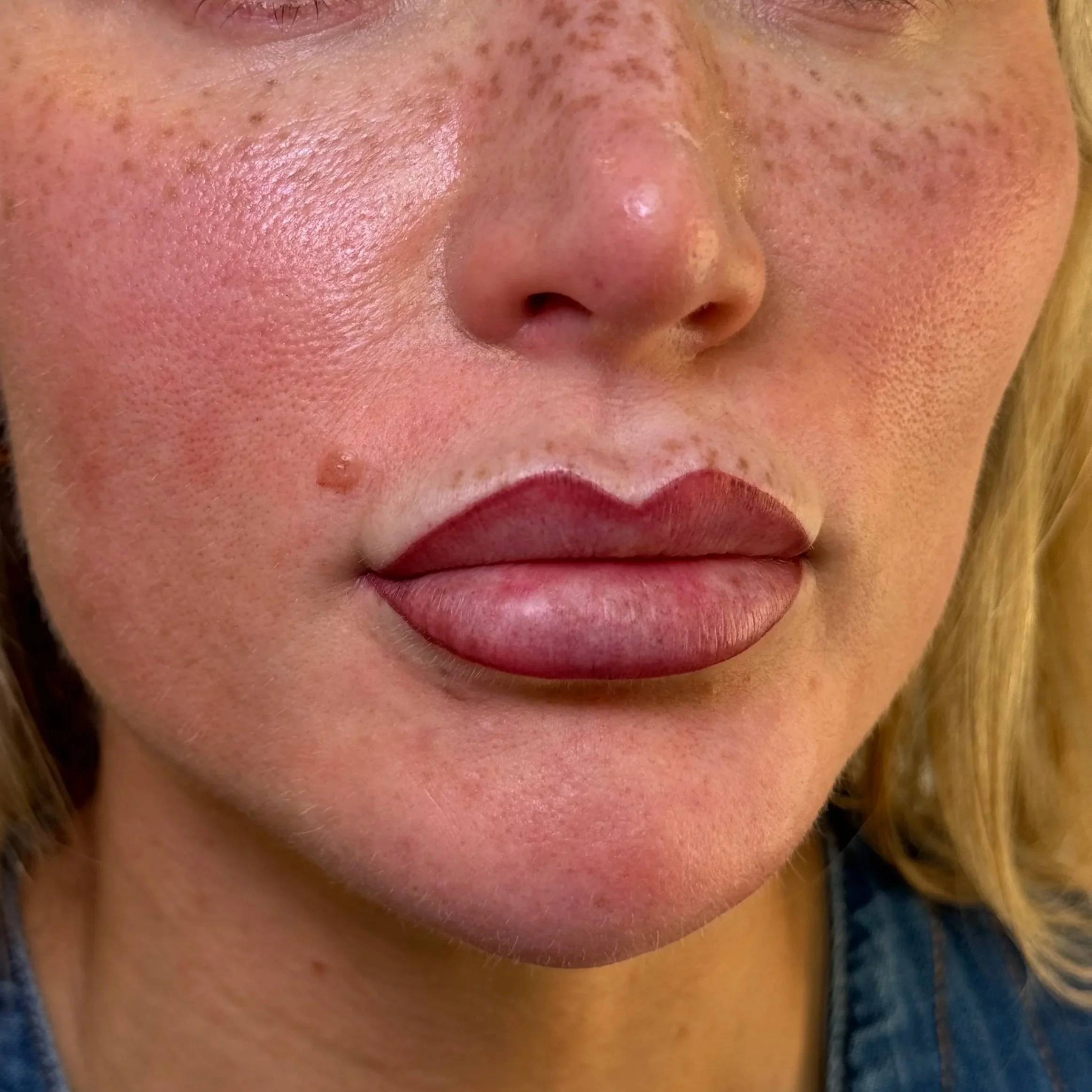 ombre lip blush healed freckle tattoo pmu leeds