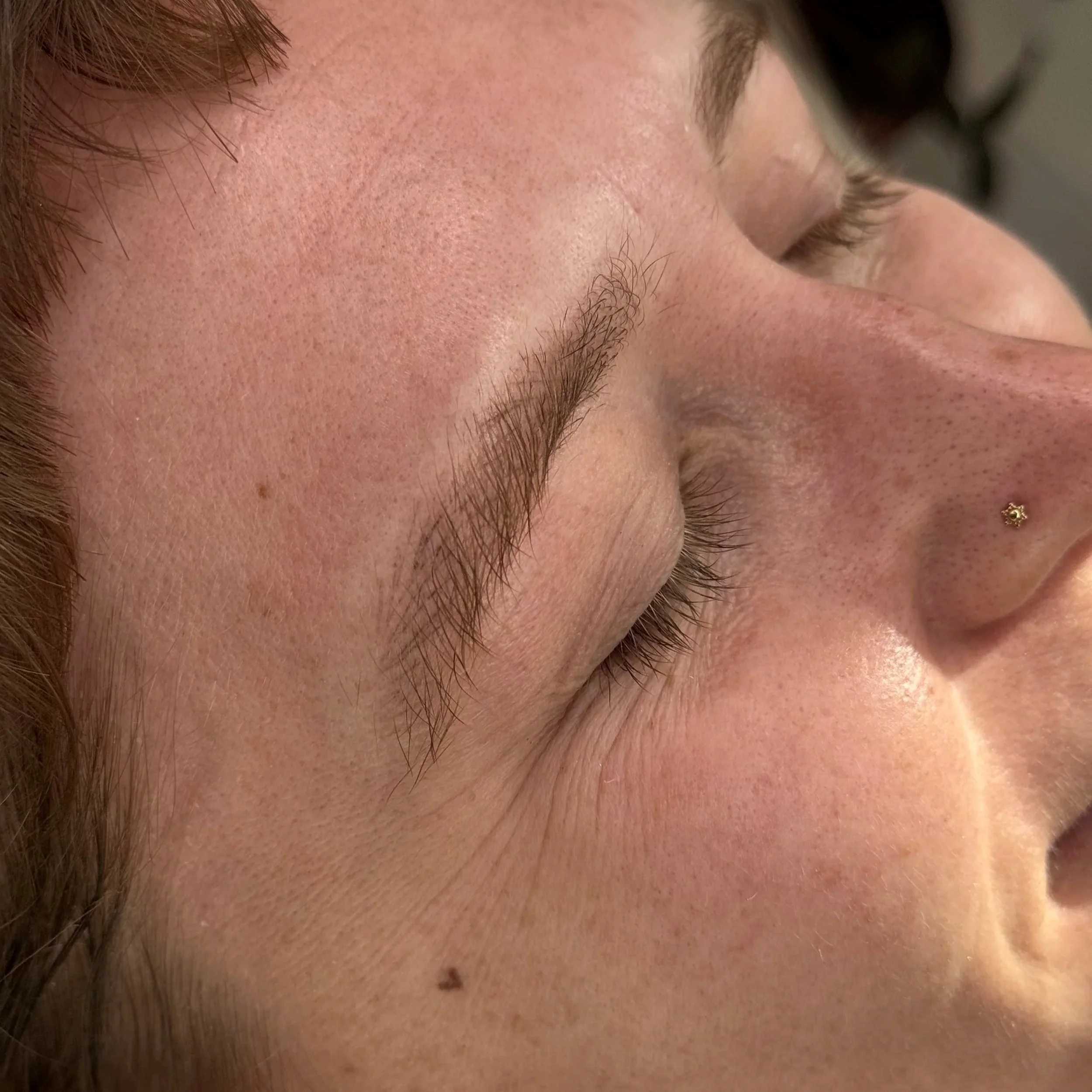 Healed pmu permanent make-up hairstroke brows nano brows hyper-realism heart freckle leeds uk manchester