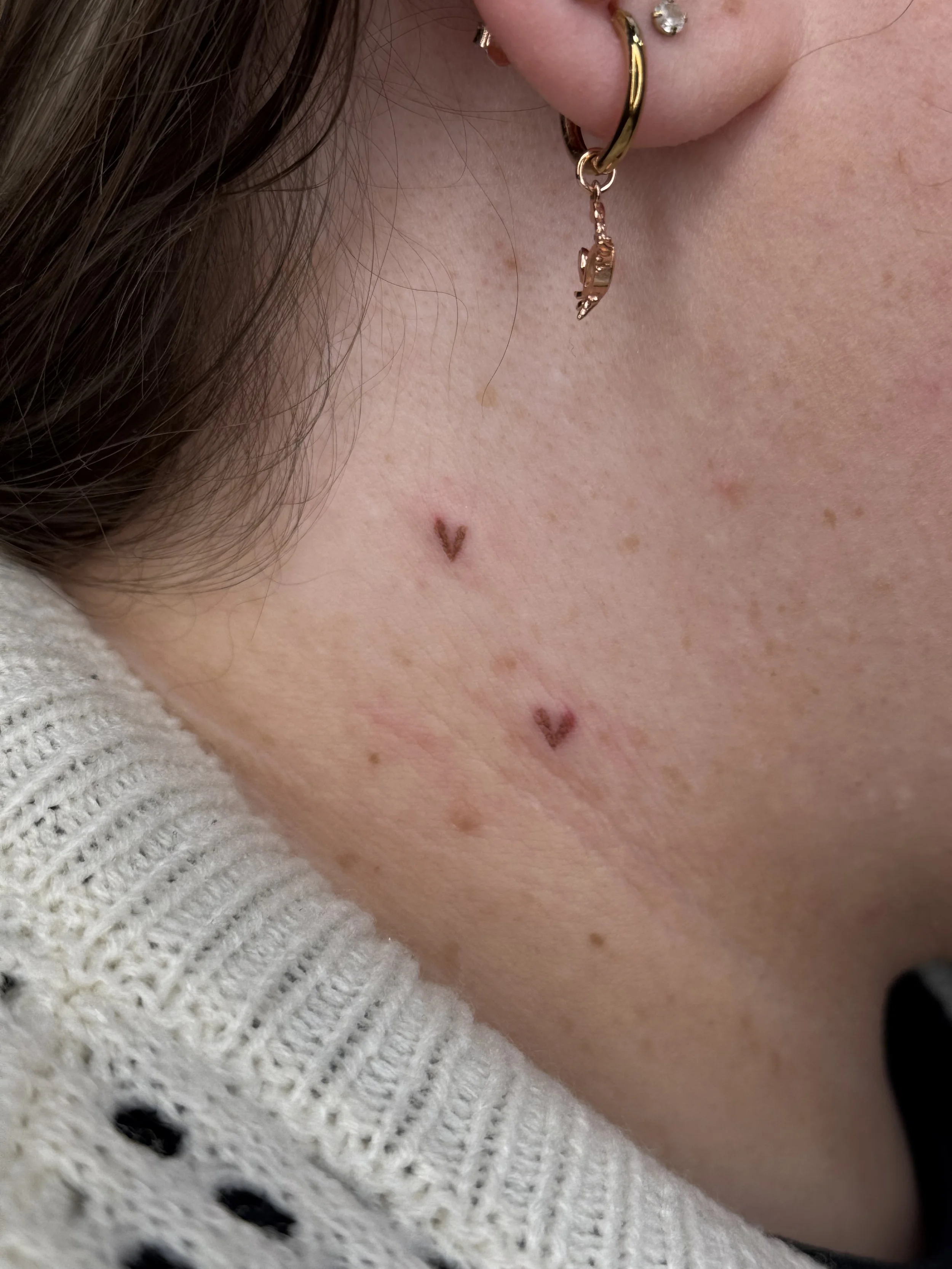 Heart freckles pmu tattoo leeds manchester uk
